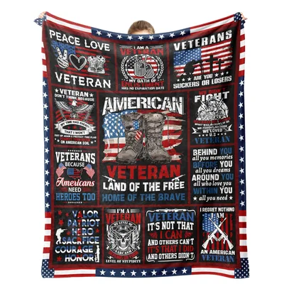 American Veteran Land Blanket: Patriotic Design for Service Members