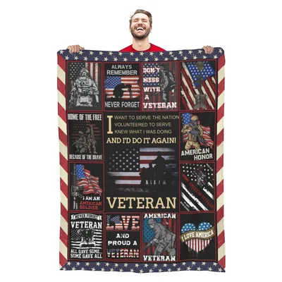 Proud Patriotic Veteran Tribute Blanket: American Honor Design