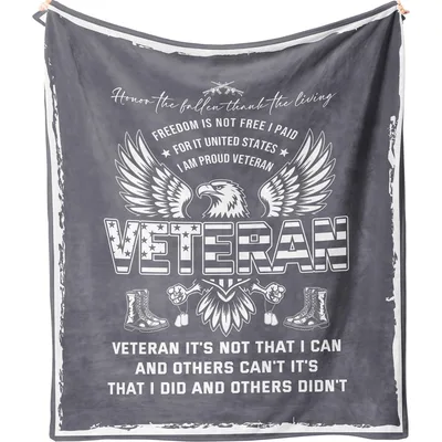 Veteran Eagle Patriotic Blanket: Proud Service and Freedom Design