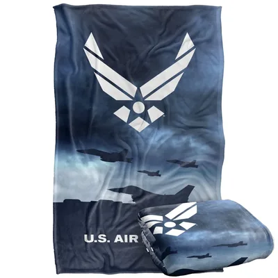 Aircraft Wings Emblem Over Blanket: Air Force Logo Design