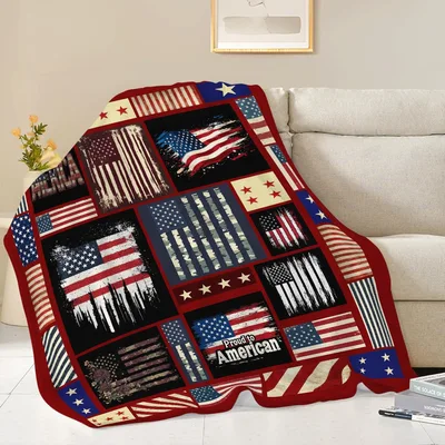 American Flag Patchwork Design Blanket No. 2