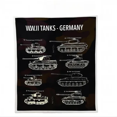 WW II Tanks Germany Blanket: WWII Tank Chart Design