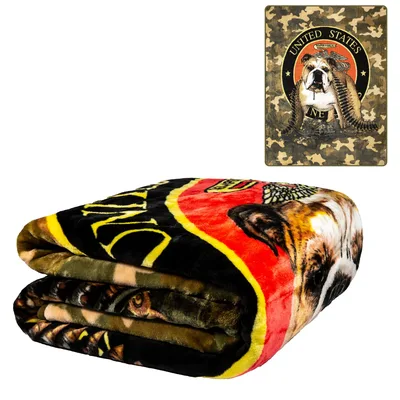 United States Bulldog Emblem Blanket: Military Pride Design