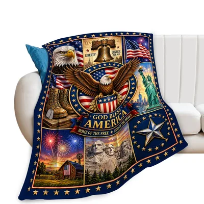 Vietnam Veteran Patriotic Eagle Blanket: God Bless America Design