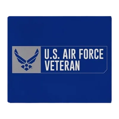 US Air Force Veteran Blanket: Bold Blue Design for Military Pride
