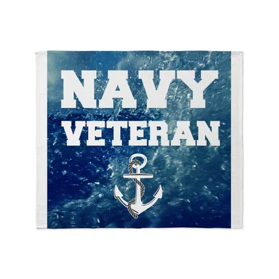 Veteran Anchor Design Blanket featuring NAVY VETERAN text