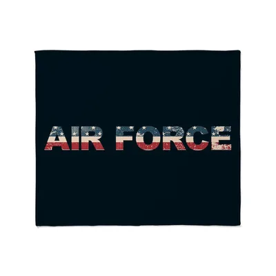 Air Force Flag Design Blanket: Patriotic Text Art for Service Members