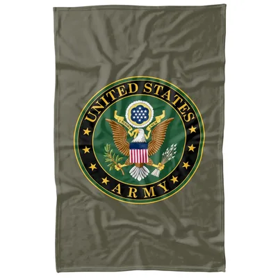 Eagle Emblem Military Seal Blanket: United States Army Fleece Design