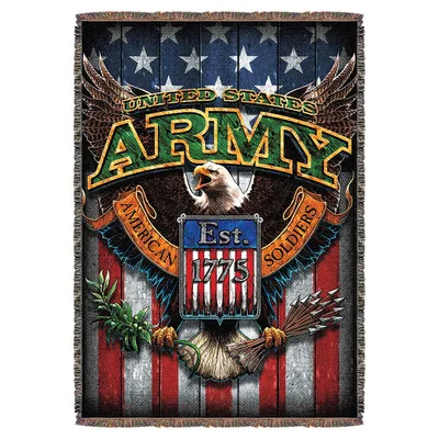 Army Fighting Eagle Emblem Blanket featuring a bold eagle