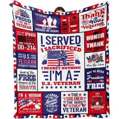 I Served Veteran Thank Blanket: Patriotic Design for Military Service