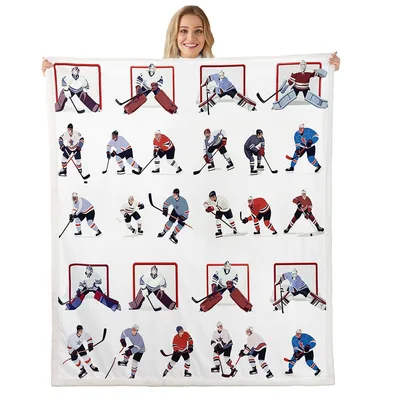 Ice Hockey Blanket: Goalie and Skater Pattern for Fans