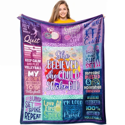 Hustle Hit And Never Blanket for Volleyball Players and Fans