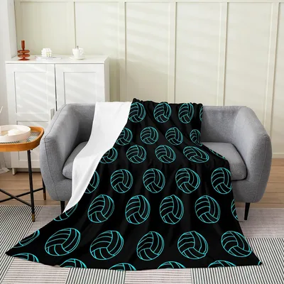 Volleyball Coach Blanket: Neon Pattern for Players and Fans