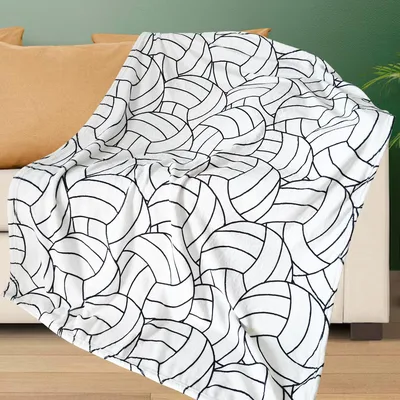 Volleyball Pattern Blanket: Black and White Ball Design for Fans
