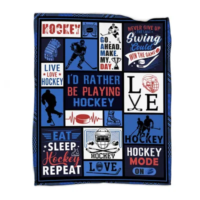 Hockey Player Collage Blanket for Fans Who Live and Breatthe the Sport