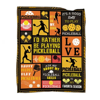 Pickleball Lover Sports Blanket: Bold Collage Design for Enthusiasts