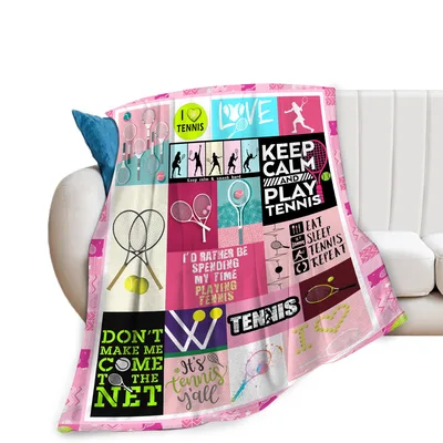 Tennis Sports Collage Blanket for Players Who Love the Game
