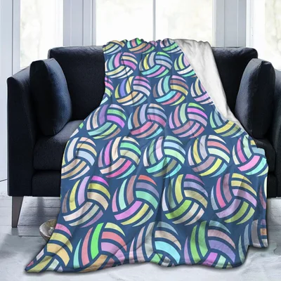 Volleyball Pattern Sports Blanket: Colorful Volleyball Ball