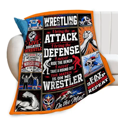 Wrestling Sports Quotes Blanket featuring attack