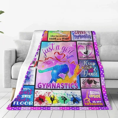 Gymnastics Girl Sports Blanket Celebrating Floor Exercise Passion