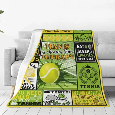 Tennis Sports Decor Blanket for Court Lovers and Therapy-Skeptics