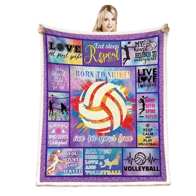 Born to Spike Volleyball Blanket for Team Players and Fans