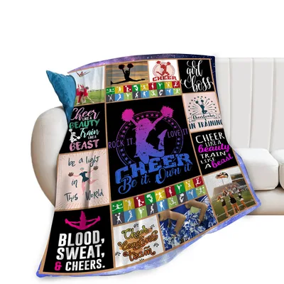 Cheerleader Pom Poms Blanket: Cheer Be It Own It Collage Design