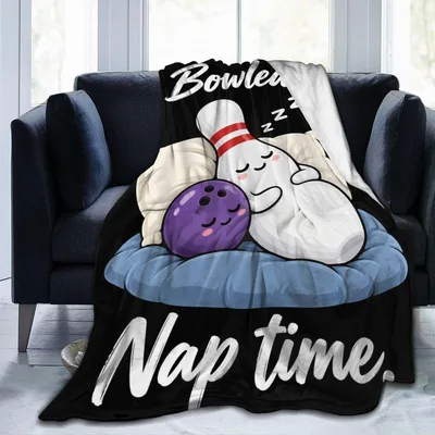 Bowling Nap Blanket: Sleeping Pin and Ball Design