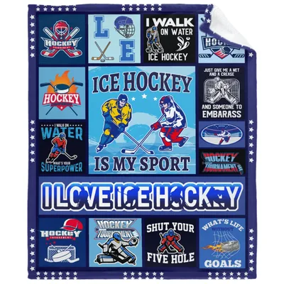 Ice Hockey Sport Collage Blanket for Fans Who Love the Game