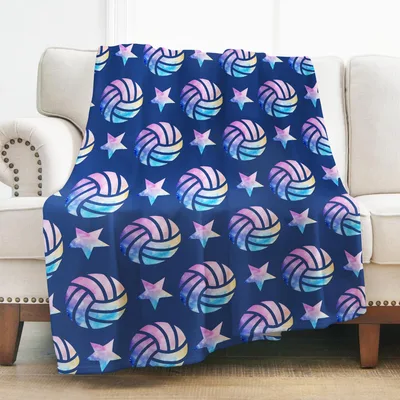 Volleyball Galaxy Pattern Blanket: Cosmic Sports Design for Fans