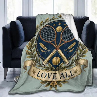 Vintage Tennis Rackets Blanket: Classic Court Design with Love All
