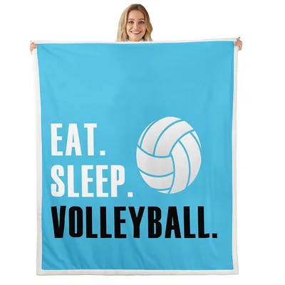 Volleyball Sports Fan Blanket: Eat Sleep Volleyball Design
