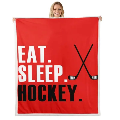 Hockey Sticks Eat Sleep Blanket for Passionate Players