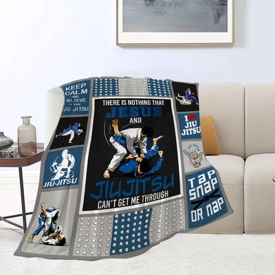 Jiu Jitsu Fighters Martial Blanket: Faith and Grappling Design