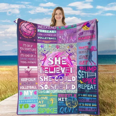 Volleyball Girls Inspirational Blanket