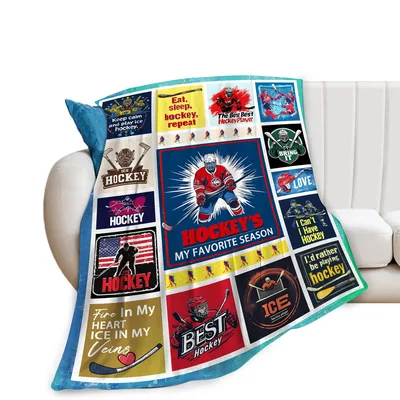 Ice Hockey Collage Blanket for Players Who Live and Breatthe the Sport