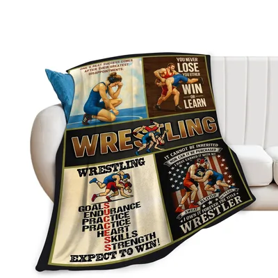 Wrestling Sports Motivation Blanket: Earned Title and Endurance Design