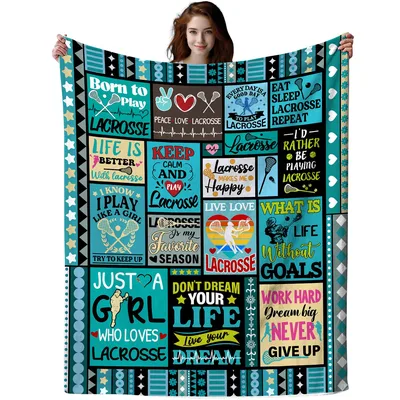 Lacrosse Sports Quotes Blanket for Players Who Love the Game