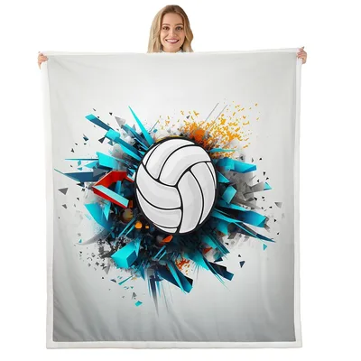 Volleyball Sports Graphic Blanket: Dynamic Ball Art for Players