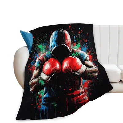 Funny Hooded Blanket: Artistic Boxing Hood Boxer Design for Fans