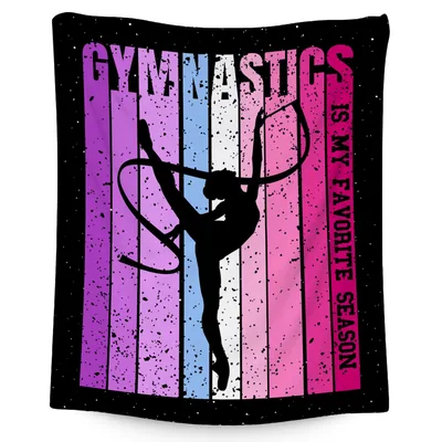 Gymnastics Silhouette Ribbon Blanket - Seasonal Sport Design