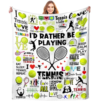 Tennis Lover Blanket: I'd Rather Be Playing Tennis Design