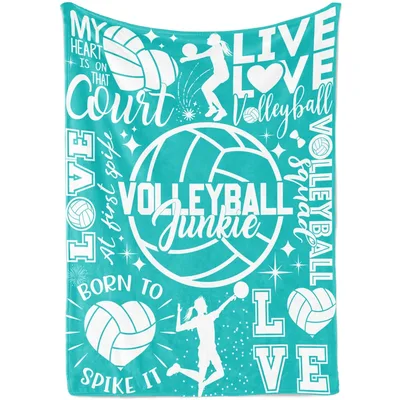 Volleyball Lover Typography Blanket featuring Born to Spike It