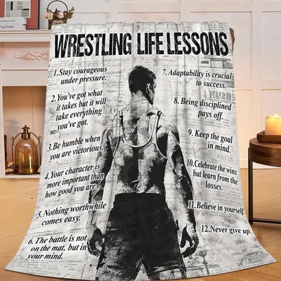 Wrestler Motivational Quotes Blanket: Wrestling Life Lessons Design