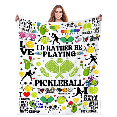 Pickleball Love Pun Collage Blanket for Enthusiasts