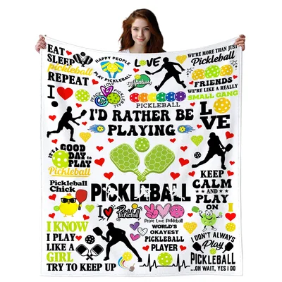Pickleball Paddles Collage Blanket