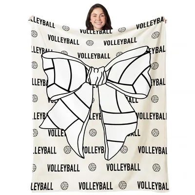 Volleyball Bow Sports Blanket: A Volleyball Themed Bow Design