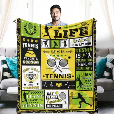Tennis Player Sports Lover Blanket featuring Tennis is Life