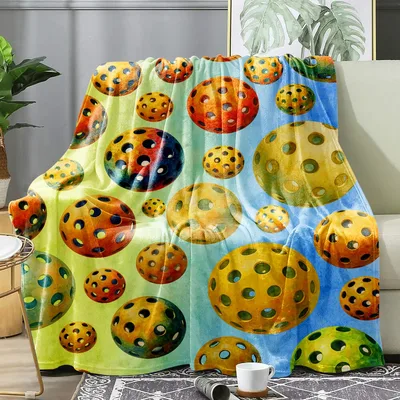 Pickleball Ball Pattern Blanket: Watercolor Ombre All-Over Print