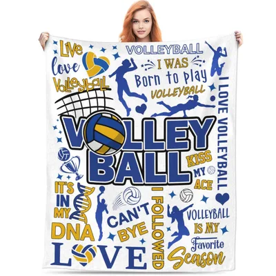 Volleyball Lover Subject Collage Blanket for Players Who Can't Say No